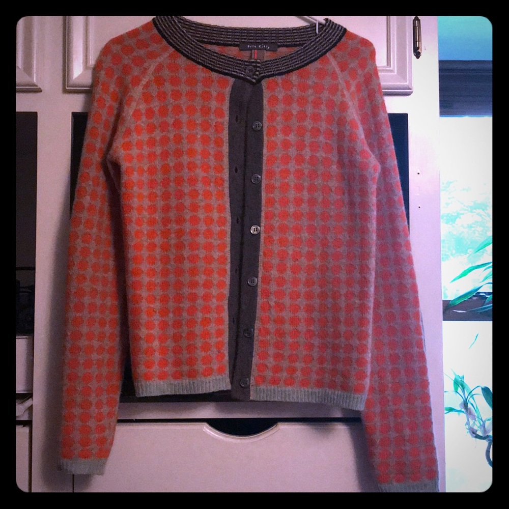 Orla Kiely Lambs Wool/Angora Cardigan Sweater